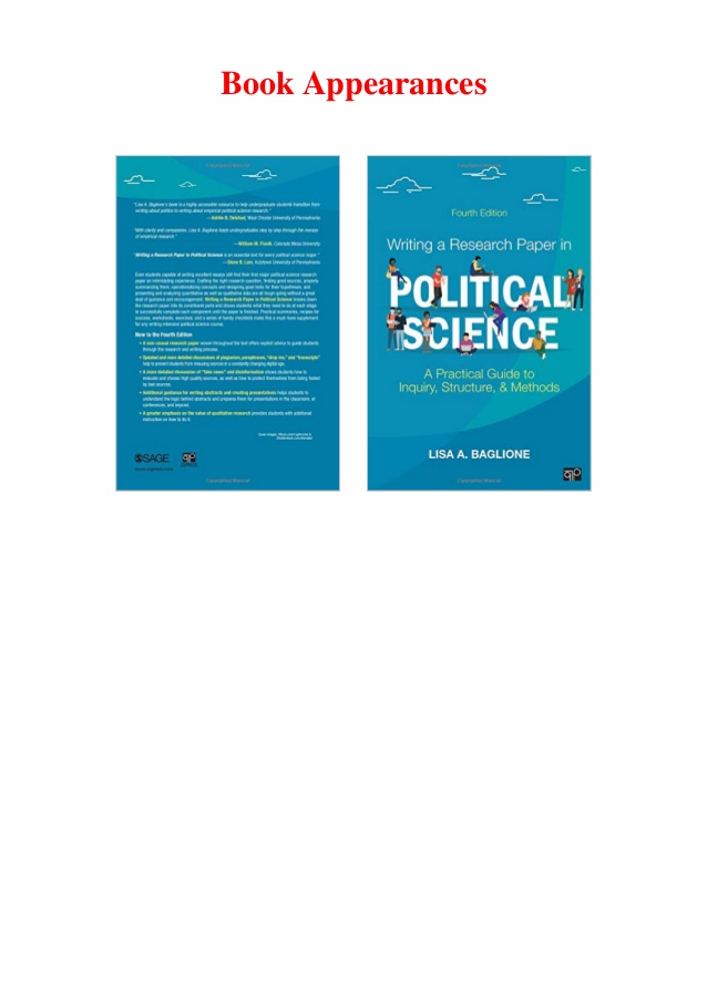 Writing in political science a practical guide pdf free